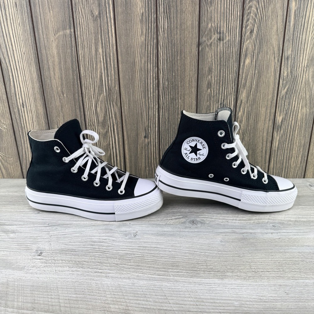 Converse Black and White Platform Chuck Taylor High Top Sneakers